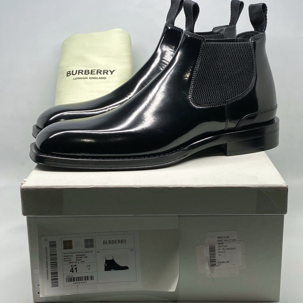 Burberry Square-Toe Leather Chelsea Boots size 41/us size 8 - Picture 12 of 14